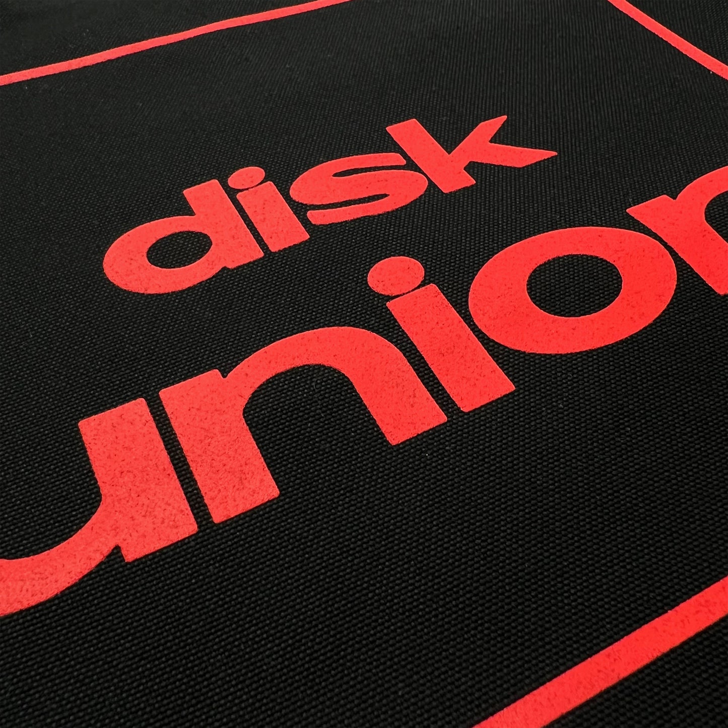 diskunion レコード トート 四角ロゴ (ブラック×レッド)