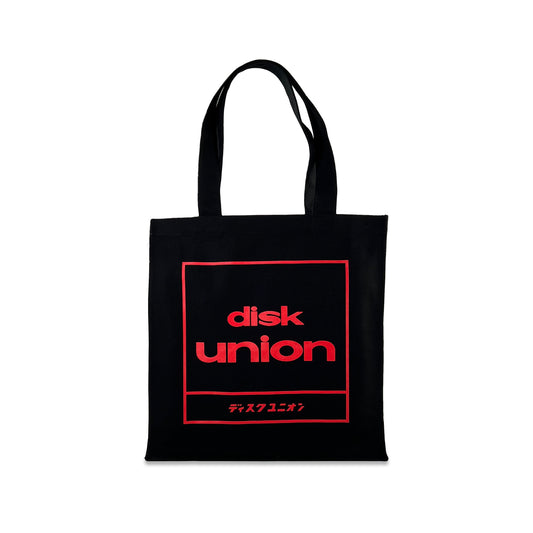 diskunion レコード トート 四角ロゴ (ブラック×レッド)